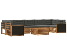 Lauko sofos komplektas 8 pcs Natūralus ir antracitas