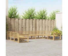 Lauko sofos komplektas 9 pcs Balta 404 x 251,5 x 73 cm