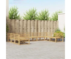 Lauko sofos komplektas 9 pcs Balta 404 x 245,5 x 73 cm
