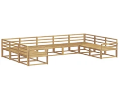 Lauko sofos komplektas 9 pcs Balta 404 x 247,5 x 73 cm