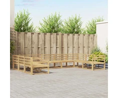 Lauko sofos komplektas 9 pcs Balta 404 x 245,5 x 73 cm