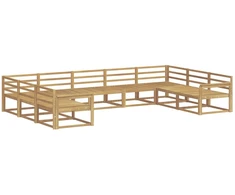 Lauko sofos komplektas 9 pcs Balta 404 x 247,5 x 73 cm