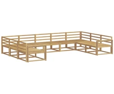 Lauko sofos komplektas 9 pcs Balta 404 x 251,5 x 73 cm