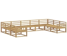 Lauko sofos komplektas 9 pcs Balta 404 x 247,5 x 73 cm