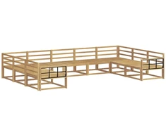 Lauko sofos komplektas 9 pcs Balta 404 x 247,5 x 73 cm