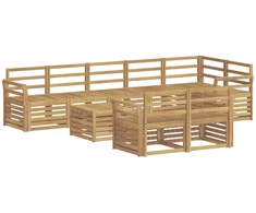 Lauko sofos komplektas 9 pcs Balta 59 x 59 x 37 cm