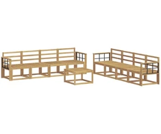Lauko sofos komplektas 9 pcs Balta 59 x 59 x 37 cm