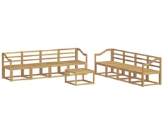 Lauko sofos komplektas 9 pcs Balta 59 x 59 x 37 cm