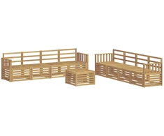 Lauko sofos komplektas 9 pcs Balta 59 x 59 x 37 cm