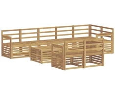 Lauko sofos komplektas 9 pcs Balta 59 x 59 x 37 cm