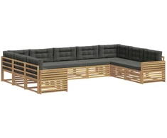 Lauko sofos komplektas 9 pcs Balta ir antracito