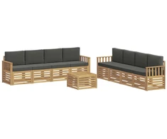 Lauko sofos komplektas 9 pcs Balta ir antracito 59 x 59 x 37 cm