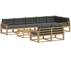 Lauko sofos komplektas 9 pcs Balta ir antracito 79 x 79 x 37 cm