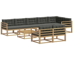 Lauko sofos komplektas 9 pcs Balta ir antracito 79 x 79 x 37 cm