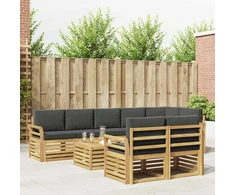 Lauko sofos komplektas 9 pcs Balta ir antracito 59 x 59 x 37 cm