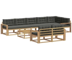 Lauko sofos komplektas 9 pcs Balta ir antracito 79 x 79 x 37 cm