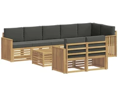 Lauko sofos komplektas 9 pcs Balta ir antracito 59 x 59 x 37 cm