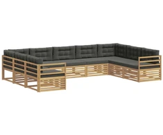 Lauko sofos komplektas 9 pcs Balta ir antracito