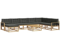 Lauko sofos komplektas 9 pcs Balta ir antracito