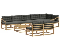 Lauko sofos komplektas 9 pcs Balta ir antracito 79 x 79 x 37 cm