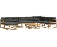 Lauko sofos komplektas 9 pcs Balta ir antracito