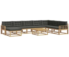 Lauko sofos komplektas 9 pcs Balta ir antracito