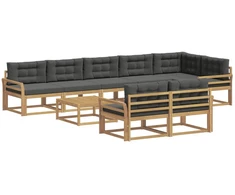 Lauko sofos komplektas 9 pcs Balta ir antracito 79 x 79 x 37 cm