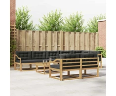 Lauko sofos komplektas 9 pcs Balta ir antracito 79 x 79 x 37 cm