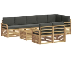 Lauko sofos komplektas 9 pcs Balta ir antracito 59 x 59 x 37 cm