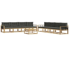 Lauko sofos komplektas 9 pcs Balta ir antracito 79 x 79 x 37 cm
