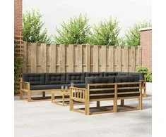 Lauko sofos komplektas 9 pcs Balta ir antracito 79 x 79 x 37 cm