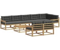 Lauko sofos komplektas 9 pcs Balta ir antracito 79 x 79 x 37 cm