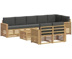 Lauko sofos komplektas 9 pcs Balta ir antracito 59 x 59 x 37 cm