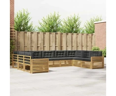Lauko sofos komplektas 9 pcs Balta ir antracito