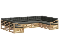 Lauko sofos komplektas 9 pcs Balta ir antracito