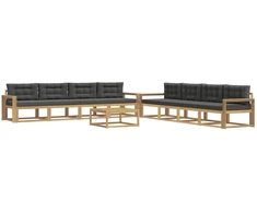Lauko sofos komplektas 9 pcs Balta ir antracito 79 x 79 x 37 cm