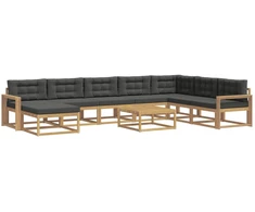 Lauko sofos komplektas 9 pcs Balta ir antracito