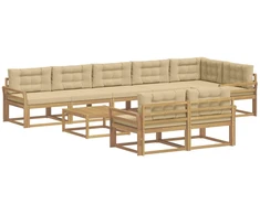 Lauko sofos komplektas 9 pcs Balta ir kreminė 79 x 79 x 37 cm