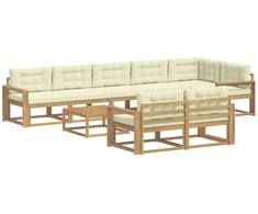 Lauko sofos komplektas 9 pcs Balta ir kreminė 79 x 79 x 37 cm