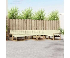 Lauko sofos komplektas 9 pcs Balta ir kreminė 79 x 79 x 37 cm