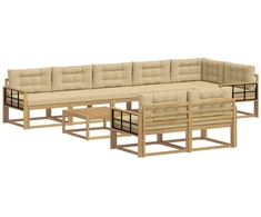 Lauko sofos komplektas 9 pcs Balta ir kreminė 79 x 79 x 37 cm