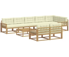 Lauko sofos komplektas 9 pcs Balta ir kreminė 79 x 79 x 37 cm