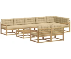 Lauko sofos komplektas 9 pcs Balta ir kreminė 79 x 79 x 37 cm