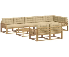Lauko sofos komplektas 9 pcs Balta ir kreminė 79 x 79 x 37 cm