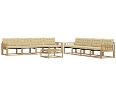 Lauko sofos komplektas 9 pcs Balta ir kreminė 79 x 79 x 37 cm
