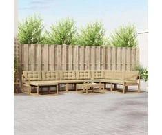 Lauko sofos komplektas 9 pcs Balta ir kreminė 79 x 79 x 37 cm