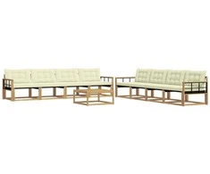 Lauko sofos komplektas 9 pcs Balta ir kreminė 79 x 79 x 37 cm