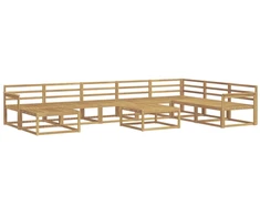 Lauko sofos komplektas 9 pcs Balta Kietos akacijos mediena