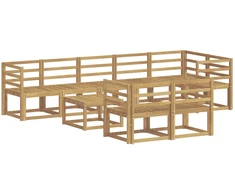 Lauko sofos komplektas 9 pcs Balta Kietos akacijos mediena