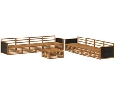 Lauko sofos komplektas 9 pcs Natūrali Akacijos medienos masyvas